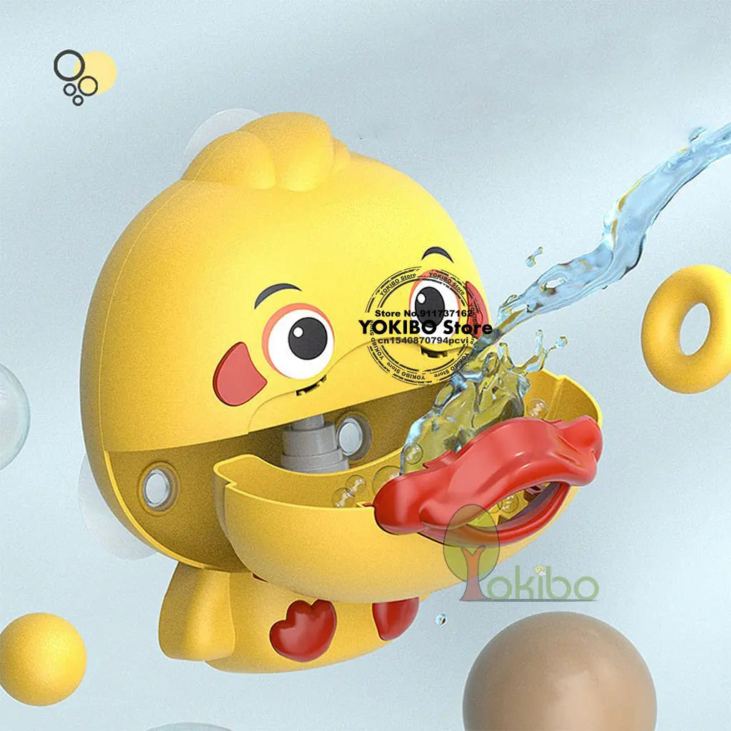 Baby Bath Toys Bubble Machine Duck Crabs Frog Music Kids Bath Toy Bathtub Automatic Bubble Maker Baby Bathroom Toy for Children